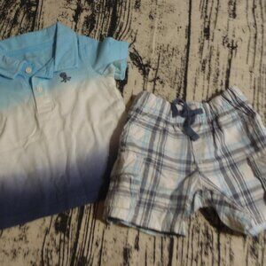 Gymboree Octopus Pirate 3-6 Month Polo Shirt Plaid Shorts Outfit NWT